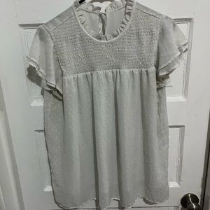 White babydoll blouse size s/m